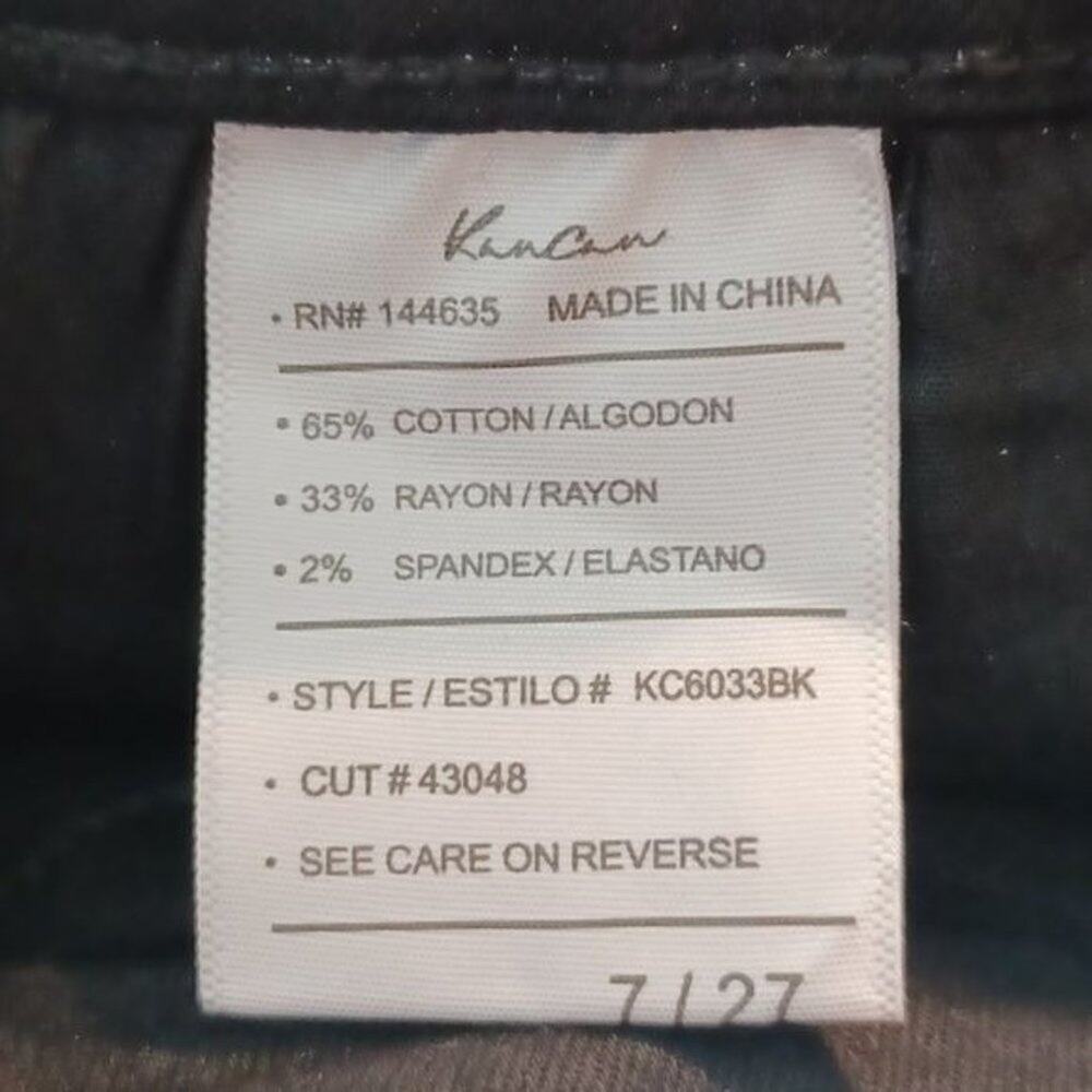 KanCan Estilo Cutoff Jean Shorts Black Frayed Hem Denim Waist 27 - Picture 4 of 6